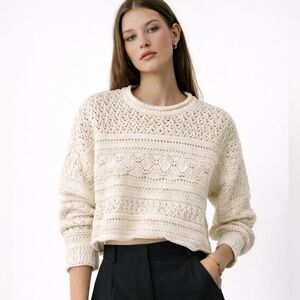 Vintage Twik Cream Cropped Sweater